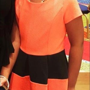 Sequin Hearts girls size 10 orange & blue dress